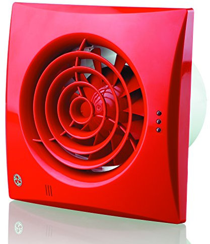Blauberg UK 150 Quiet VT Red Blauberg Extractor Fan Pull Cord & Timer-150mm, 17 W, 240 V, 150 mm