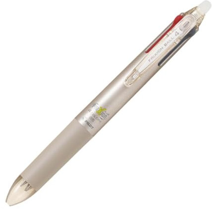 Pilot Kugelschreiber, Frixion Ball 4, 0,5 mm, extra fein, 4 Farben (schwarz, rot, blau und grün), Gold (lkfb-80ef-cgd)