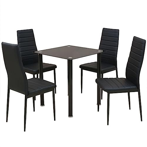 vidaXL 5tlg. Sitzgruppe Essgruppe Tischset Esszimmer Esstisch Kunstleder Stühle
