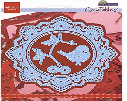 Marianne Design Creatables Petra's Circle with Bird, Metal, Blue, 19 x 15.5 x 0.5 cm