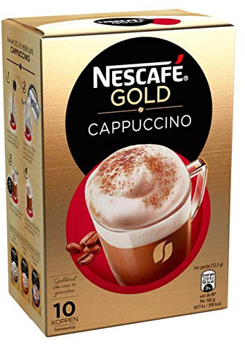 Nescafe | Café instantáneo | Cappuccino | 10 palitos por paquete 125gr / 4.41oz