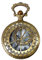 JewelryWe Taschenuhr Herren Kompass 12 Konstellationen Sternbilder Hohe Openwork Analog Quarz Uhr mit Halskette Kette Uhren Geschenk Bronze