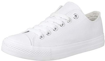 Elara Unisex Sneaker Low top Turnschuh Textil Chunkyrayan Silber 3500-3501 Allwhite-39