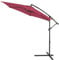 BAKAJI Ombrellone da Giardino Decentrato 3x3 Mt Palo Alluminio Chiusura a Manovella Base a Croce Sistema Air Vent Arredamento Esterno Gazebo Piscina Giardino Terrazzo Ambienti Esterni (Rosso)