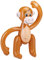 Relaxdays Set de 10 Monos Hinchables, PVC, Marrón, 58 x 40 x 40 cm