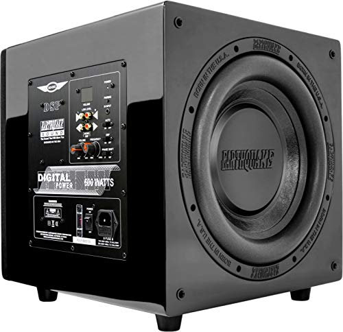 EARTHQUAKE Sound MiniMe DSP P-10 - Subwoofer Alimentado de 10 Pulgadas con Control DSP y tecnología de radiador pasivo Slaps
