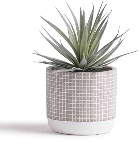 Kurrajong Farmhouse 8 x 4.5 Artificial Plant in Concrete Cement Pot, Beautiful feaux Plant, Soft Realistic Fake Plant, Artificial Plants, plantas artificiales decorativas