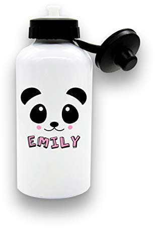 We Personalize Personalised Panda water bottle, Drinks Bottle, with name in pink