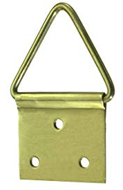 Ganci per quadri cornici e decorazioni da appendere, Attaccaglie snodate in ferro ottonato, con chiodini, Misura 32 x 16 mm, 12 pezzi