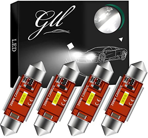 GLL 39MM C5W LED Canbus CSP 1860-1SMD 650 Lumen per Auto Luci a LED Lampadine Luce Targa Luce di Parcheggio Luce Interna Luce del Bagagliaio Luce a Cupola (Confezione da 4)