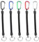 kuou 5PCS Stretchy Spiral Keyring with Color Carabiner, Spiral Retractable Coil Key Chain Theftproof Anti-Lost Stretch Cord Safety Key Ring with Metal for Keys, Wallet, Cellphone