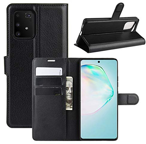 betterfon Handyhülle Kompatibel mit Samsung Galaxy S10 Lite | Premium Qualität TPU Klapphülle für Galaxy S10 Lite mit Kartenfächern | Magnetverschluss Handyhülle | Schwarz