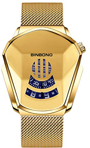 RORIOS Moda Relojes de Hombre Analógico Cuarzo Reloj de Malla Acero Inoxidable Deportivo Relojes de Pulsera Impermeable Casual Relojes Hombre