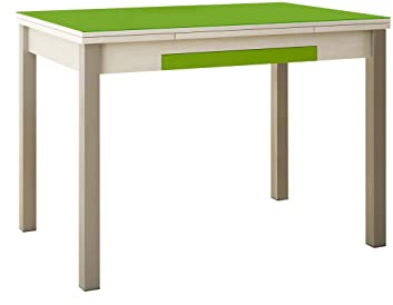 ASTIMESA Mesa de Cocina con Alas de Cristal Verde 90x50cm