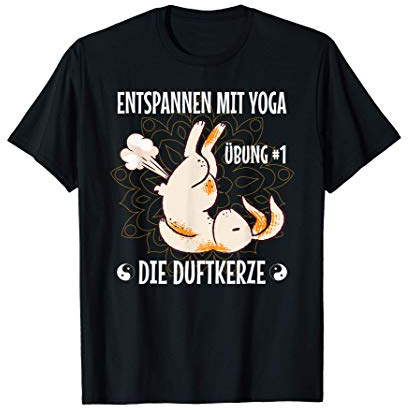 Entspannen mit Yoga Übung - Lustige Sprüche Hase Design Fan T-Shirt