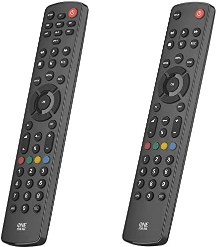 One For All Contour 8 Universal Fernbedienung TV - Steuerung von 8 Endgeräten - TV/Smart TV Set Top Box DVD Blu-Ray Aux und Audiogeräte & Contour TV Universal Fernbedienung TV - Steuerung von TV