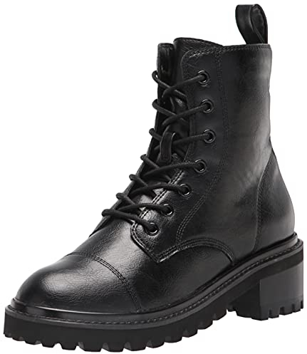 The Drop Damen Sparta Springerstiefel mit Schnürung und dicker Sohle Stiefel, Schwarz, 37.5 EU