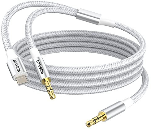 MOSWAG Câble AUX Câble auxiliaire 0,5 m Câble audio stéréo Type C à 3,5 mm Câble stéréo mâle à mâle
