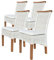 kreatives Wohnen Esszimmer-Stühle Set Rattanstühle Perth 4 Stück Sitzkissen Leinen weiß, Holz, Extra breit