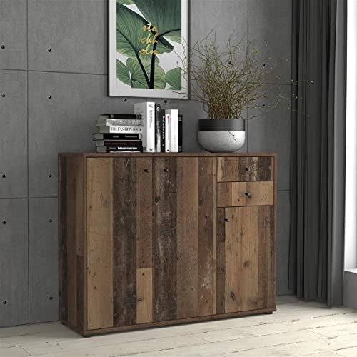 möbelando Kommode Holzschrank Schrank Anrichte Beistellschrank Standschrank Tembi IV Old Wood Vintage