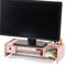 Soporte Elevador De Monitor Con Soporte De Almacenamiento Y Teléfono,Ergonómico Computadora Riser Con Cajones,Escritorio Estante Portátil Para Cas,2-nivel Madera Soporte De Monitor-Rosa 48x20x12.3cm(1
