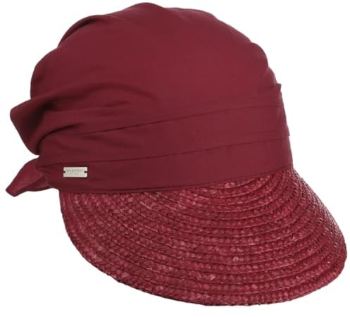 Seeberger Damen Sonnenhut Stroh-/Stoffcap Cassis
