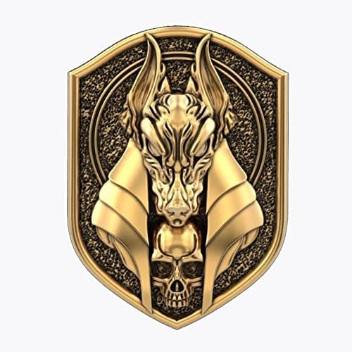 TOXI Goldringe für Männer Siegelsiegel Männlicher Ring Kreative altägyptische Mythologie Sensenmann Anubis Ring Retro Schakalkopf Ringe