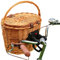 NUACOS Large Wicker Bicycle Front Basket - Hand-woven Handlebar Adult Women Storage Cargo Basket - Detachable - with Handle and Lid -with Quick Release Bracket