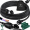 KESSER® Rallonge 3 Prises 250 V avec Capuchon de Protection - Câble électrique pour intérieur et extérieur - IP44 - Contact de Protection - Résistant à l'huile et aux UV, 3m, Noir