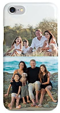 Tirita Personalised Custom Photo Phone Case Compatible with iPhone 7 Plus & 8 Plus - [02 - Two Photos Collage Horizontal]