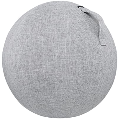 OMNIOF 55cm / 65cm / 75cm Baumwolle + Bettwäsche Schutz Yoga Ball Cover Übung Gym Workout Balance Ball Cover Yoga Fitnessgeräte Für Bodybuilding. (Color : Grey 55cm)