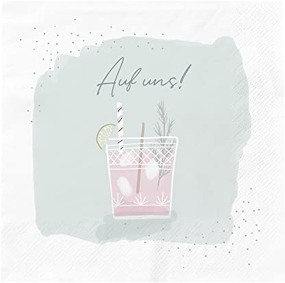 Grafik Werkstatt Servietten mit Spruch | 20 Stück | 12,5 x 12,5 cm | grün | Auf uns!