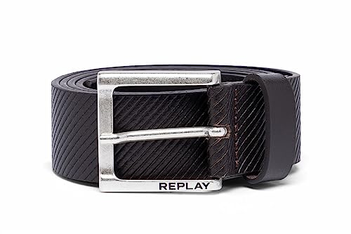 Replay Herren Gürtel aus Leder, Black Brown 128 (Braun), 105