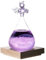 Wettervorhersage Flasche mit Halterung, Wetterstation Wetterball Engels Dekor Form, Wettervorhersage Glasflasche, Valentinstagsgeschenk(Lila)