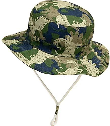 XYIYI Unisex Baby Kleinkind Camo Dinosaurier Sonnenhut Kinder für 1-2 Jahre Jungen Mädchen mit Breite Krempe