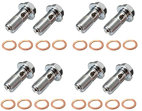 8 vis pour banjo de frein de moto inoxydable M10 x 1,0 mm Cylindre de pince