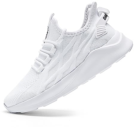 ZMBCYG Herren Laufschuhe Turnschuhe Straßenlaufschuhe Sportschuhe Tennisschuhe Sneaker Walkingschuhe Joggingschuhe Fitness Atmungsaktive Freizeit Leichtgewichts Schuhe Weiße 42