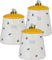 Home Deco London Ceramic Sweet Bee Stoneware Kitchen Tea Coffee Sugar Storage Canister Jar with Lid Durable Bumblebee Handle Keep Fresh Attractive Bright Yellow Glaze Set (Tea Coffee Sugar Set)