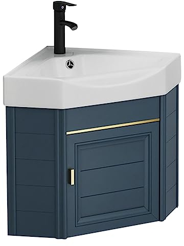 Waschplatz Waschbecken mit Unterschrank Keramikwaschbecken mit Wasserhahn mit Kalt und Warmwasserschläuchen Badezimmer Schrank Badezimmermöbel Handwaschbecken für Moderne Waschplätze ( Size : 53x29x12