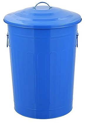 Poubelle Poubelle extérieure Poubelle ronde Poubelle de tri en métal Poubelle commerciale communautaire Park Square avec couvercle Disponible Pour Hôtel Jardin Extérieur ( Color : Blue , Size : 64L )