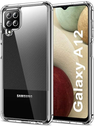 HOOMIL Crystal Clear Hülle für Samsung Galaxy A12/M12, Anti Gelb Durchsichtig Handyhülle Stoßfest Schutzhülle - Transparent