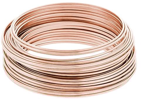 SKYPRO Alambre de Cobre Puro 99,5% Redondo, Desnudo de 3 mm para Hacer Joyas y Manualidades Florales (Longitud 5 Metros)