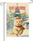 Drapeau de Noël pour Chat, 30 x 45cm Double Face Lin Garden Flags Drapeau de Jardin d'Hiver Drapeaux d'Oiseaux pour l'Extérieur pour Cour Ferme (Chat et Oiseau)