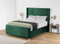 Living Comfort Bedz - Elisa Wingback Bed - Vertical Headboard Bed - Solid Black Board Base - Plush Velvet Bed - Black Solid board No Gas Lift (Green, Double No storage with black board base)