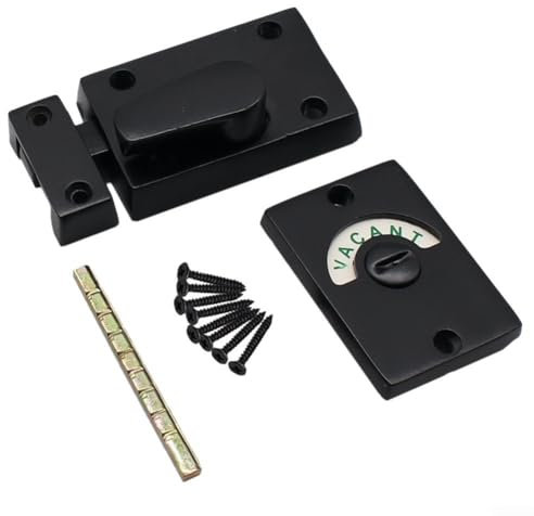 Indicator Lock, Black Indicator Bolt Vacant Engaged Lock, Red Green Privacy Lock, Wc Toilet Door Lock, Lock with Install Screws Kit For Toilets, Showers Room, Bathrooms, Bars, School, Office