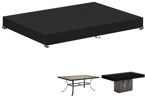 LAMUNI Gartentisch Abdeckung für Tischplatte Gartenmöbel Abdeckung Wasserdicht Schutzhülle für Tischplatte Abdeckplane Gartentischhülle, Tischdecke für Garten, Balkon, Camping, 210x100x15cm