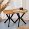 Raw Furniture Designs Couchtisch aus Holz - Set 2er Handgefertigt Couchtischen - Kleiner Runder Tisch - Wohnzimmertisch Massivholz-Coffee Table - Ø55x58cm/Ø49x51cm - Schwarz/Eichenholz