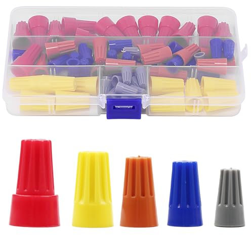 78Pcs Electrical Wire Connectors, Wire Caps, Cable Connectors, Quick Connection Terminals, Screw Terminals Wire Caps, Twist Nuts Caps, Spring Insert Wire Nuts Connectors with Box (P1/P2/P3/P4/P6)