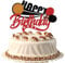 FmiyunEeaTable Tennis Birthday Cake Topper, Sports Theme Party Decoration, Red and Black Glitter(table tennis)