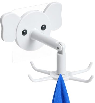 Cookware Hanger with 6 Hooks, Rotating Cookware Hanger, 360 Rotating Cookware Hanger Elephant Wall Mounted Kitchen Hooks for Dishware, Punch Door Hook, Wall Hanger, Space Saving Organizer for